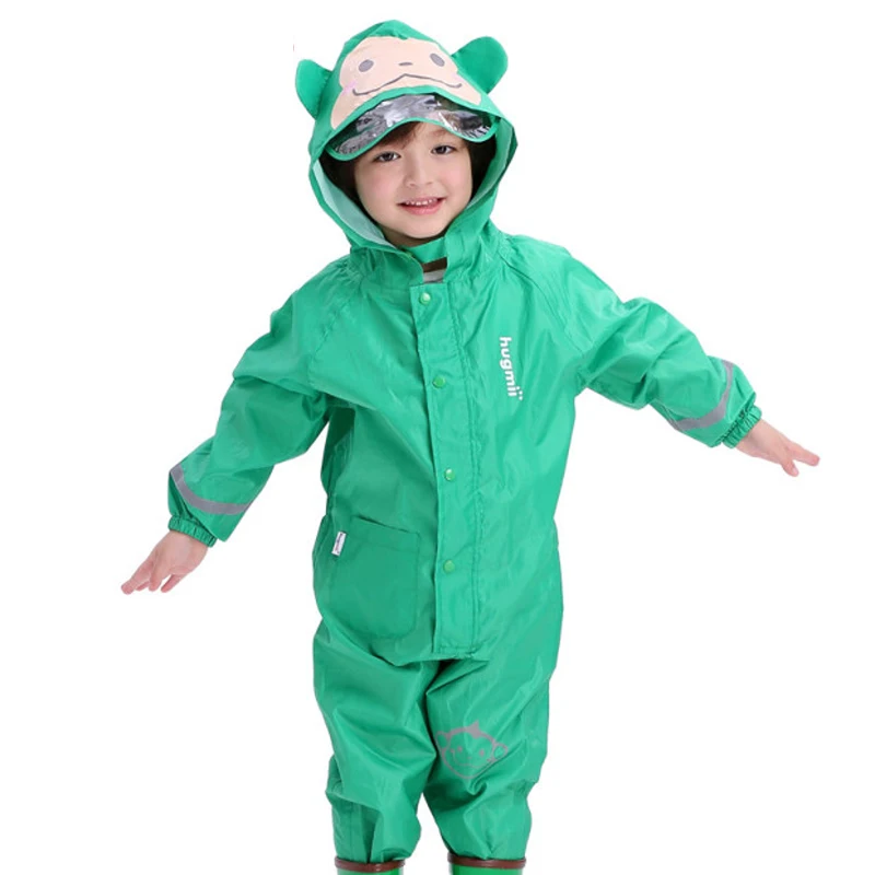 

Hugmii Children Conjoined Raincoat Spring And Summer-Cartoon Stereo Modeling Men And Women Child Baby Kids Breathable Poncho