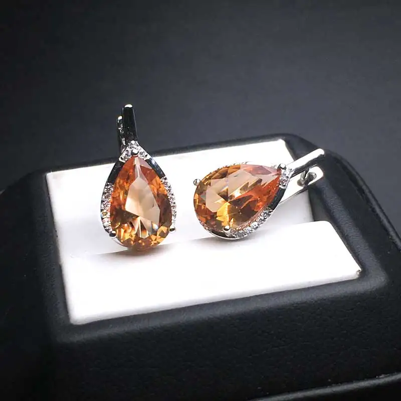 Tanie CSJ elegancki zultanit kolczyk Sterling 925 srebrny kropla wody gruszka 8*10mm utworzono sultanit Fine Jewelry kobiety Wedding Party prezent
