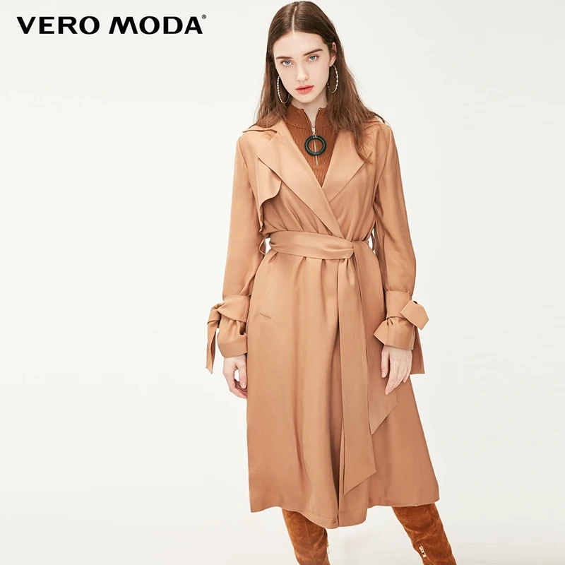 Vero Moda женский OL стиль длинный лацкан минималистский Тренч | 319121523