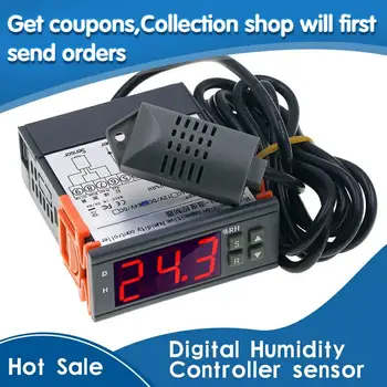 

Mini Digital Humidity Controller 1% ~ 99% RH 220V 10A Hygrometer Controller with Humidity Sensor PU Delay Protection Function