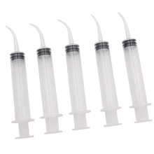 5 шт. 12 мл одноразовые стоматологические оросительные шприцы с изогнутый кончик прозрачный инжектор 12cc уход за полостью рта впечатления формование стоматологические инструменты