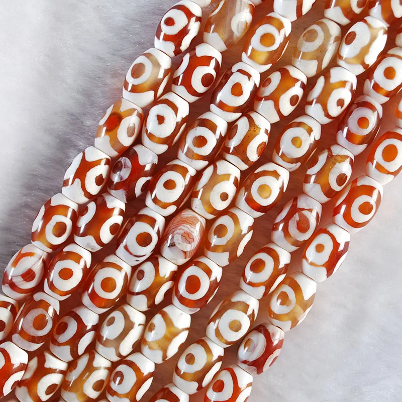 12x8 MM Natural Tibetan Dzi Eyes Agates Stone Beads Oval  Shape Buddha Loose Beads For DIY Making Jewelry Accessory