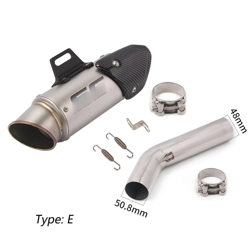For 2006-2007 Suzuki GSXR600 GSXR750 Motorcycle Exhaust Pipe Mid Slip On 51 mm Escape No Db Killer Delete Replace Catalyst - Color: E