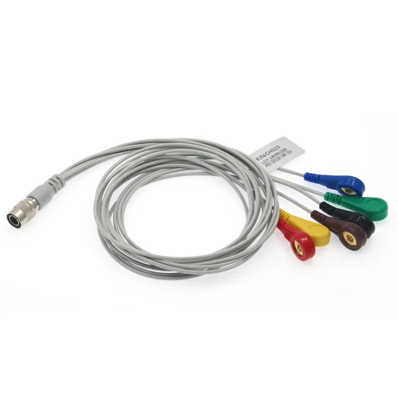 

Holter Recorder ECG Patient Cable HRS 6 Pin 6 Leads Snap 4.0 IEC Standard for PI Instrument Holter Leadwires