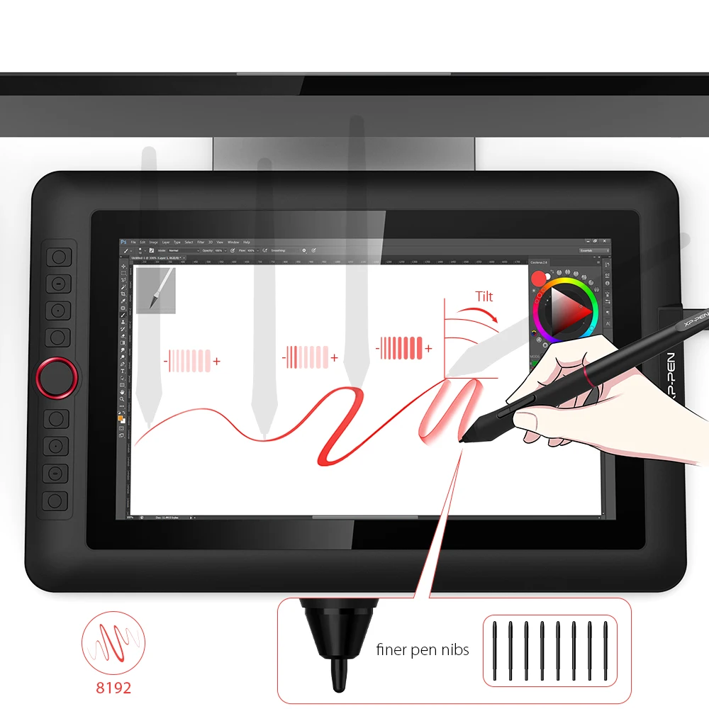 XP-Pen Artist13.3Pro 13.3 인치 그래픽 드로잉 태블릿 모니터 펜 디스플레이 틸트 지원 배터리 프리 8192 펜 88% NTSC