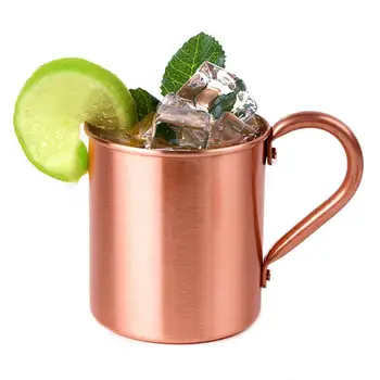 

415ml Fashion Durable Mugs Pure Copper Moscow Mule Mug Large Capacity Milk Beer Coffee Cup Cold Drinking Cup Drinkware Bar Tools