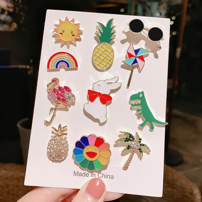 M MISM INS Fashion Beautiful Brooch Flower Cute Brooches For Women Men Colorful Paint Badge Jewelry Clothes Bag Lapel Pins Gift | Украшения