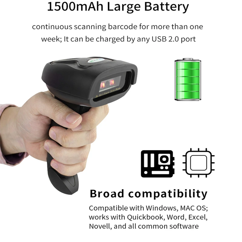Portátil do Código de Barras do Ccd e Série sem Fio Handheld sem Fio do Leitor de Código de Barras 1d para o Terminal e Logístico da Posição do Inventário Varredor 4 Cheap Scanners