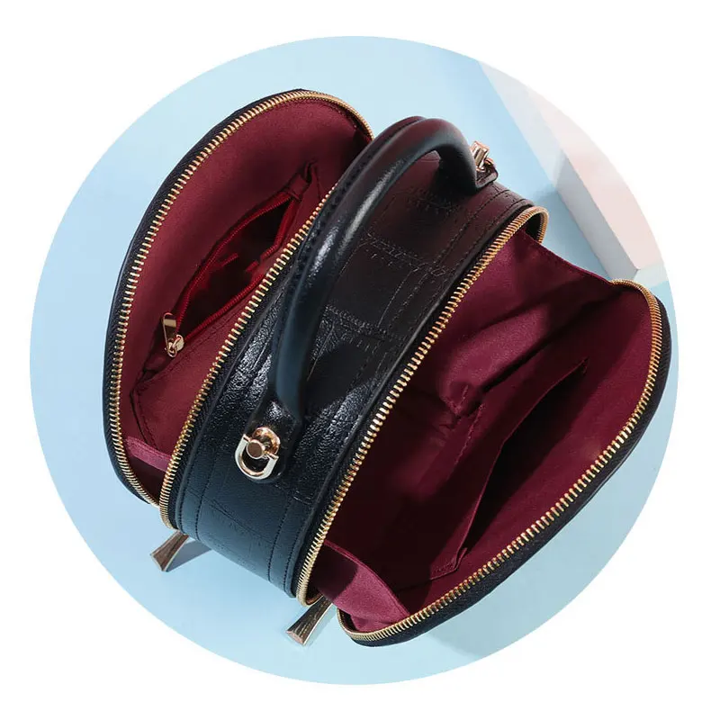 New Women's Bag Stone Pattern Small Round Bag Trend High Grade Free Freight Single Shoulder Bag Messenger Bag Handbag