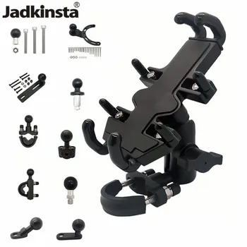 

Jadkinsta Aluminum Ball Mount Holder Adjustable Motorcycle Handlebar with Double Socket Arm for Gopro Phone Ram Mount