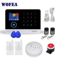 Wofea приложение управление сирена RFID детектор движения на основе пассивного ИК-датчика датчик дыма wifi GSM беспроводная домашняя охранная сигнализация