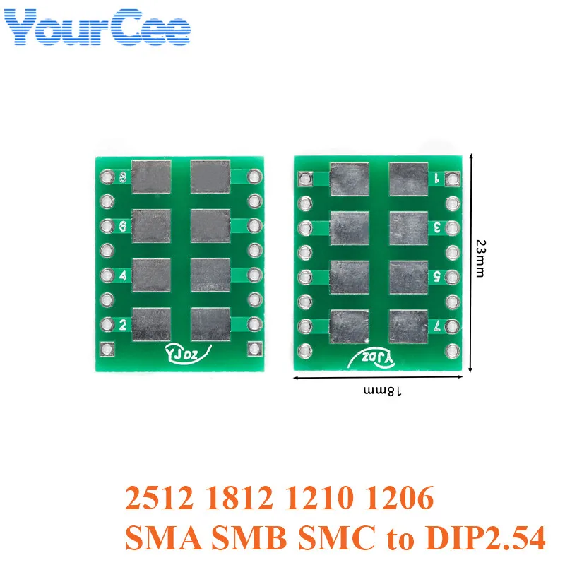 Плата адаптера SMD для DIP-адаптера плата преобразователя 2512 1812 1210 1206 SMA SMB SMC в DIP 2 54