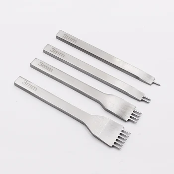 

Jiwuo 3-6mm Leather Craft Punching Hole Tool Stitching Sewing Punches Stitching Punch 1+2+4+6 Prongs Leather Tools Set Hot Sale