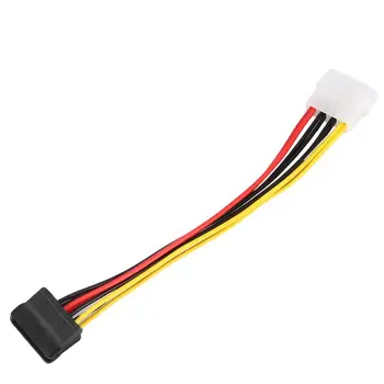 

4 Pin IDE Molex to 2 of 15 Pin Serial ATA SATA HDD Power Adapter Cable Lightweight Y Splitter Dual Hard Drive Cable