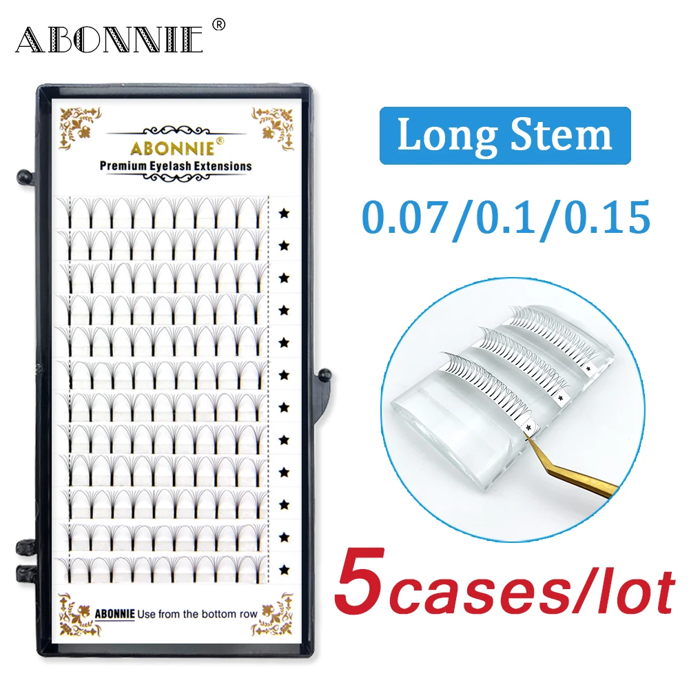 

Abonnie Pre made Volume Fans 5pic/lot 3d/4d/5d/6d Lash Russian Volume Eyelash Extensions Pre made Lash Extension Faux Mink