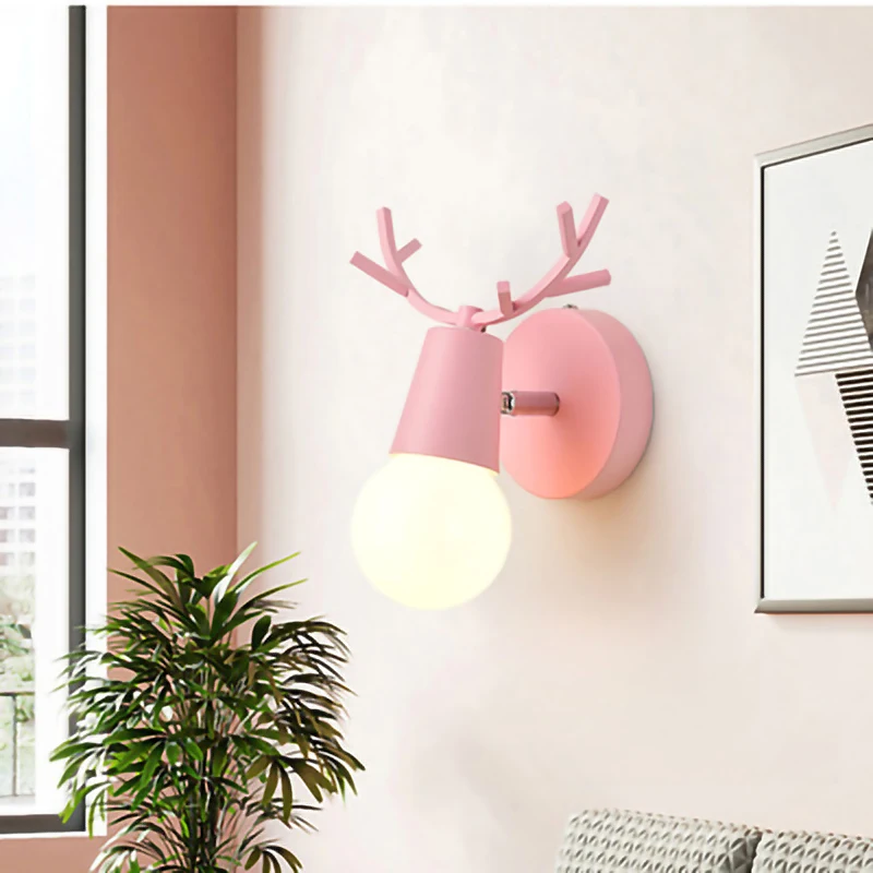 bathroom wall light fixtures Nordic Creativity antlers LED wall lamp modern indoor bedroom bedside living room lighting sconce corridor stairs light fixture bedside wall lights