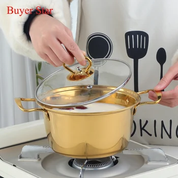 18cm Gold Soup Pot Stainless steel Cooking pots 1