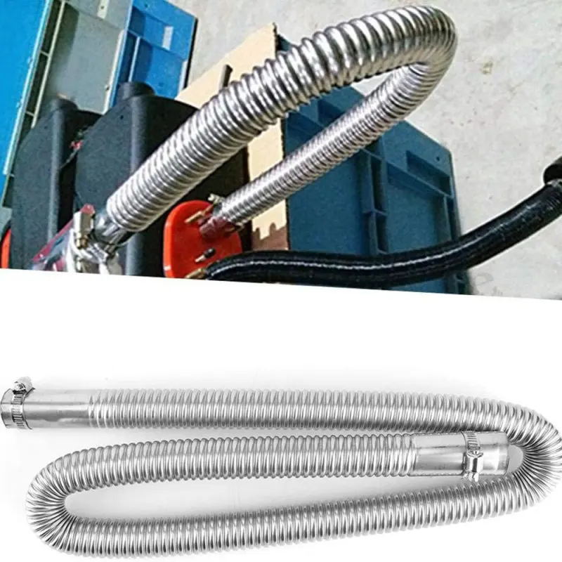 100 120cm Stainless steel Car Air Heater Exhaust Pipe Diesel Gas Vent Hose for Vehicles Air Diesel Heater Car Heaters Accessorie