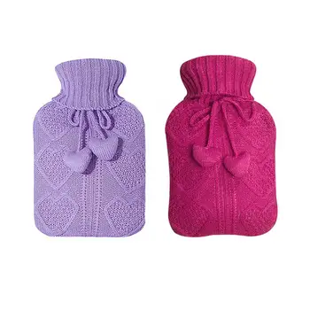 

1000ml Water Injection Warm Handbag Cute Knitted Hot Water Bottle Safety Explosion-proof Warm Water Bag Winter Warming Supplies