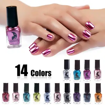 

14pcs/set Mirror Nail Polish Silver Transparent Purple Rose Gold Color Long-Lasting Nail Polish Fast Dry Nail Decoration Tool