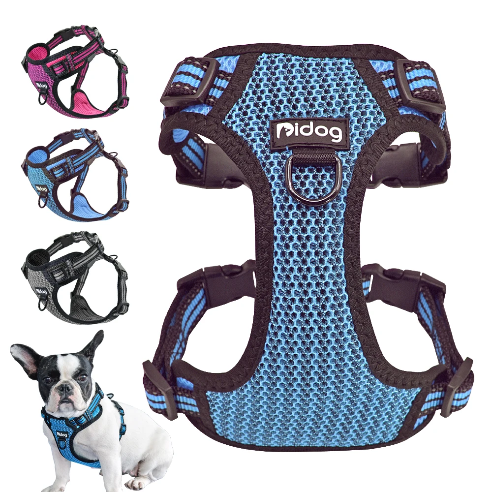 Nylon Dog Harness Reflective Bull Step In No Pull Pet Pug Harnesses Adjustable for Small Medium Dogs Pitbull Puppy | Дом и сад