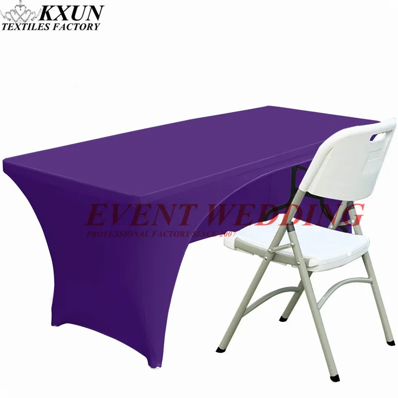 purple Арочный Прямоугольник Чехол для стола из спандекса ткань стрейч скатерть для украшения свадебного мероприятия - Цвет: purple