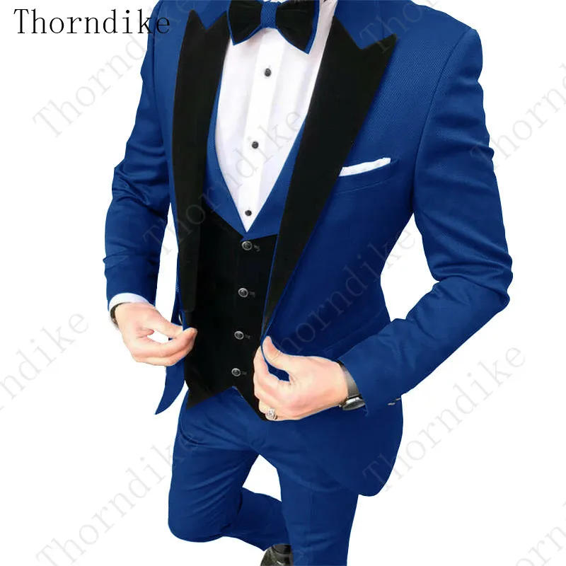 suit 4 Дизайнерский черный смокинг для жениха, мужские свадебные костюмы, велевт с острым отворотом, Мужской Блейзер, 3 предмета, вечерние платья для жениха - Цвет: suit 4
