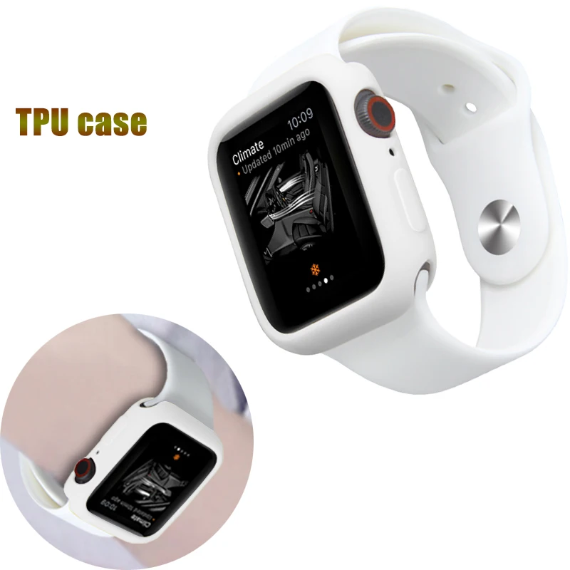 Часы чехол для Apple Watch, версии 44/42/40/38 мм крышка осень сопротивление силиконовый чехол-накладка из мягкого ТПУ чехол для наручных часов iWatch серии 5 4 3 2 1 Аксессуары