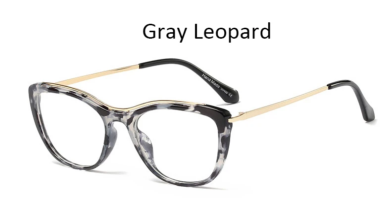 Gray Leopard Модные очки, оправа, квадратные оптические линзы для женщин, сексуальная прозрачная компьютерная оправа для очков, Женская оправа для очков - Цвет оправы: Gray Leopard