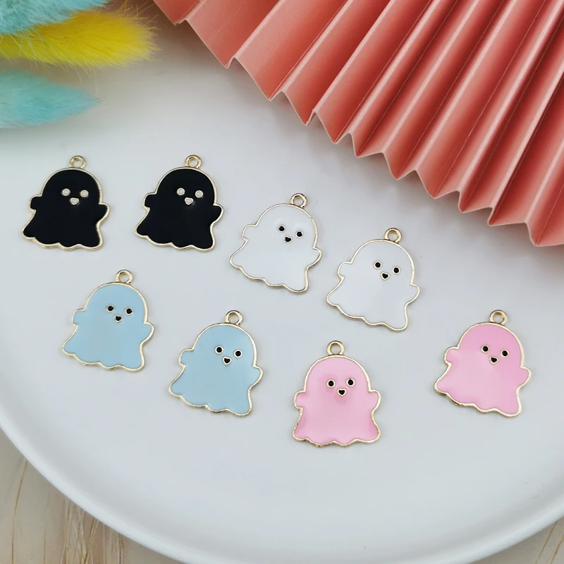 40pcs cartoon Stitch blue pink Metal Charms DIY necklace Jewelry Making  Pendants