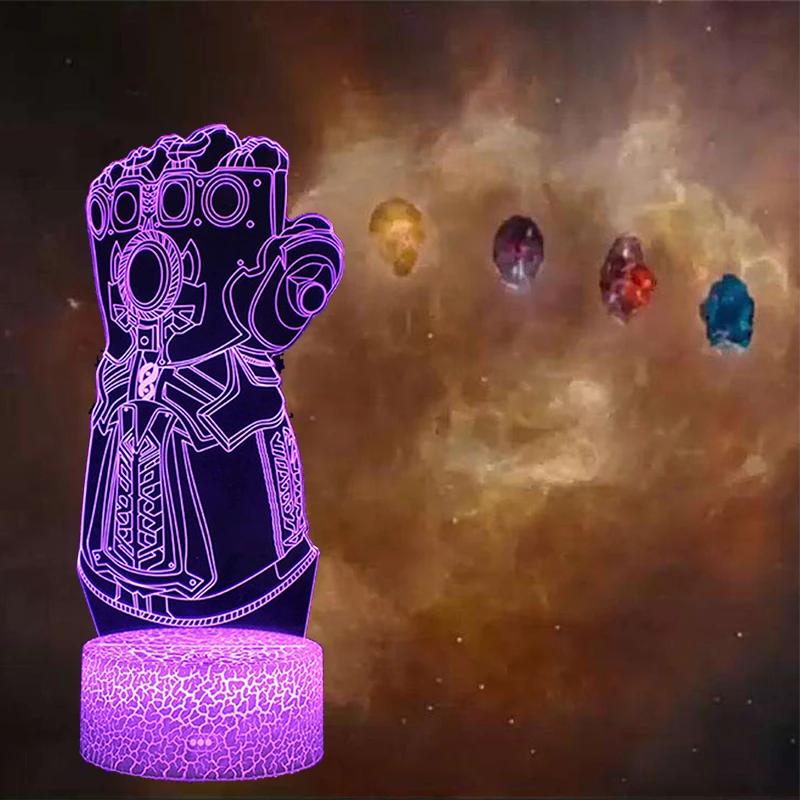 Крутой Marvel Мстители паук Железный человек Халк Дэдпул 3D светодиодный ночник