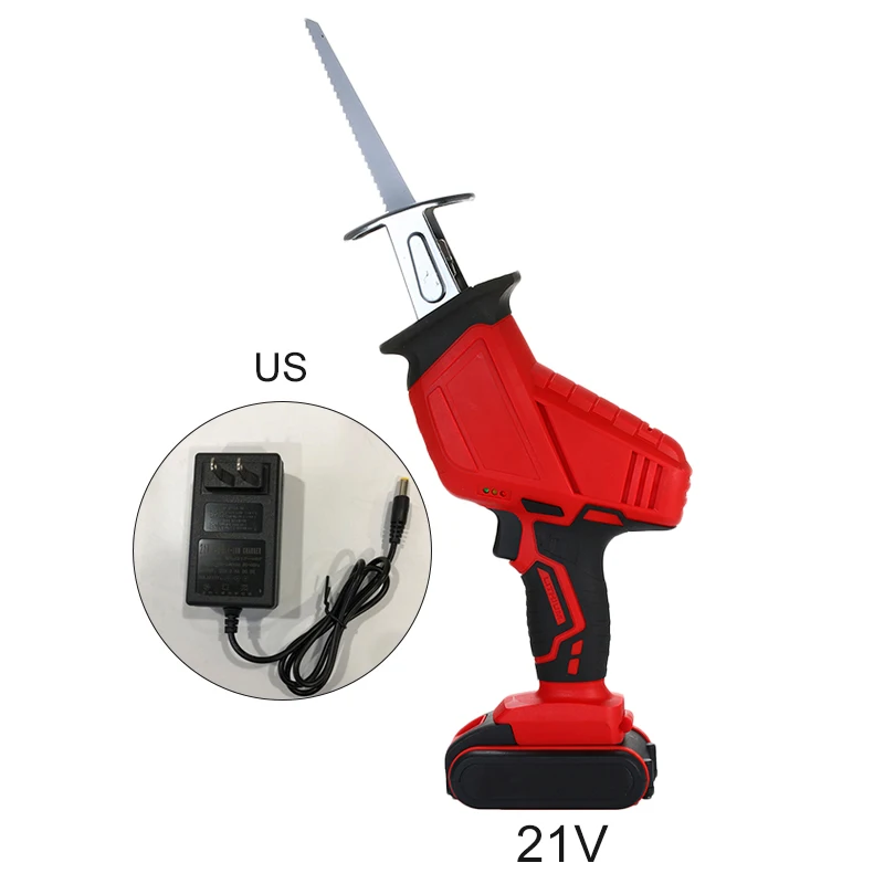 

UK/US/EU/AU plug 21V 3500mAh Rechargeable Li-ion Battery Electric Reciprocating Saw with Battery tools for cutting woods