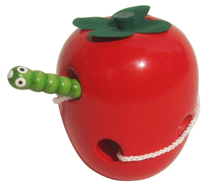 

Educational Caterpillar Eating Apple MY10 Kindergarten Children 3-Year-Old Threading Lanyard Early Education Toys Teaching Aids