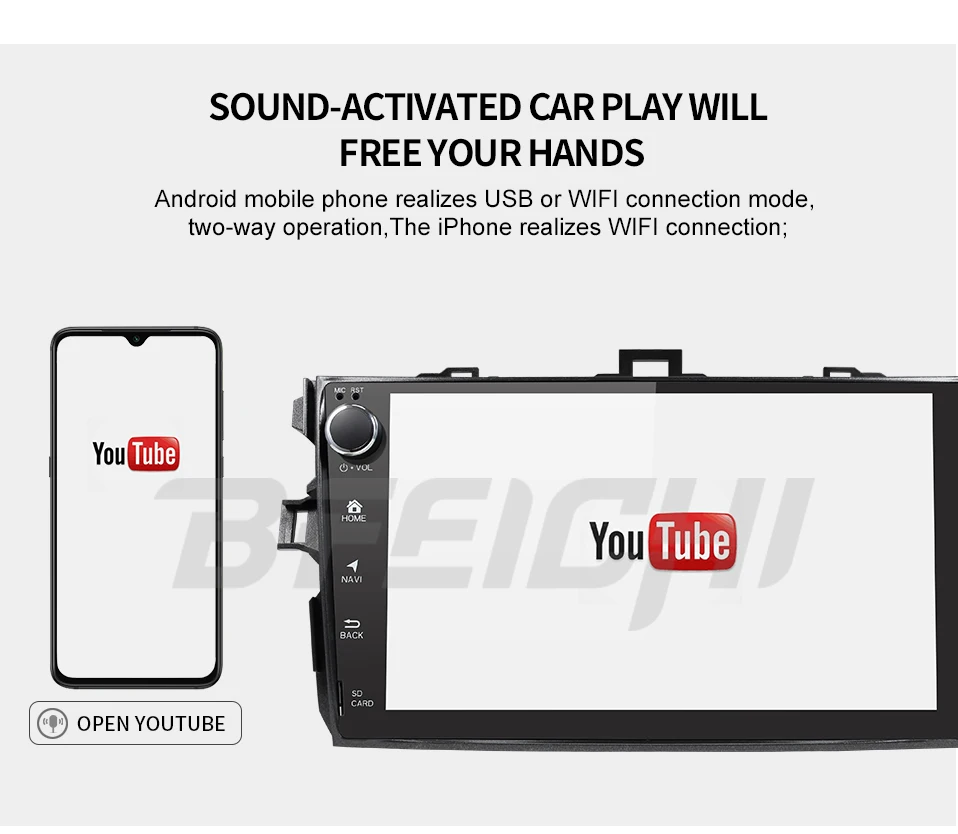 Best Android 9.0 PX30 car dvd player for Toyota Corolla  9 inch 1024*600 screen car radio stereo gps navigation video player 11