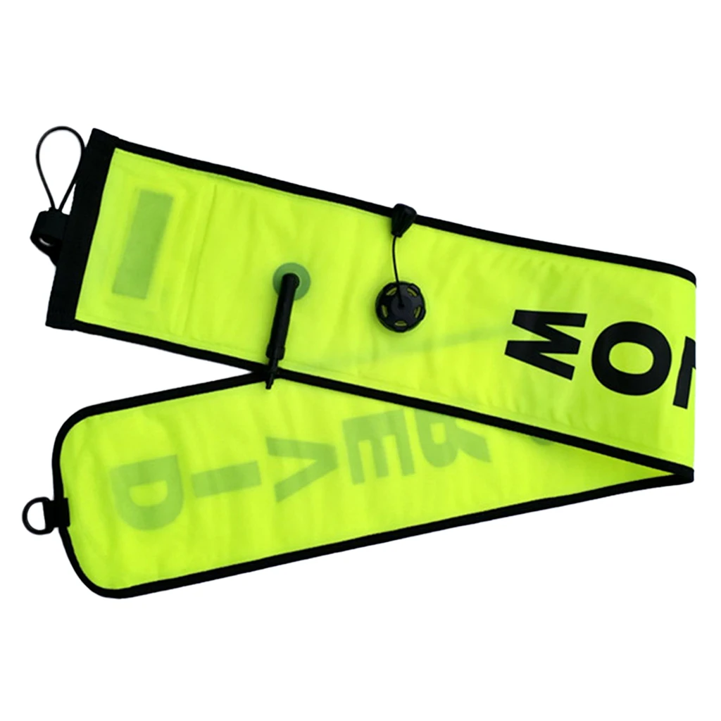 4 Foot Scuba Diving Snorkeling '' Diver Below'' SMB Surface Marker Buoy Safety Sausage Float & Dive Reel Finger Spool Accessori