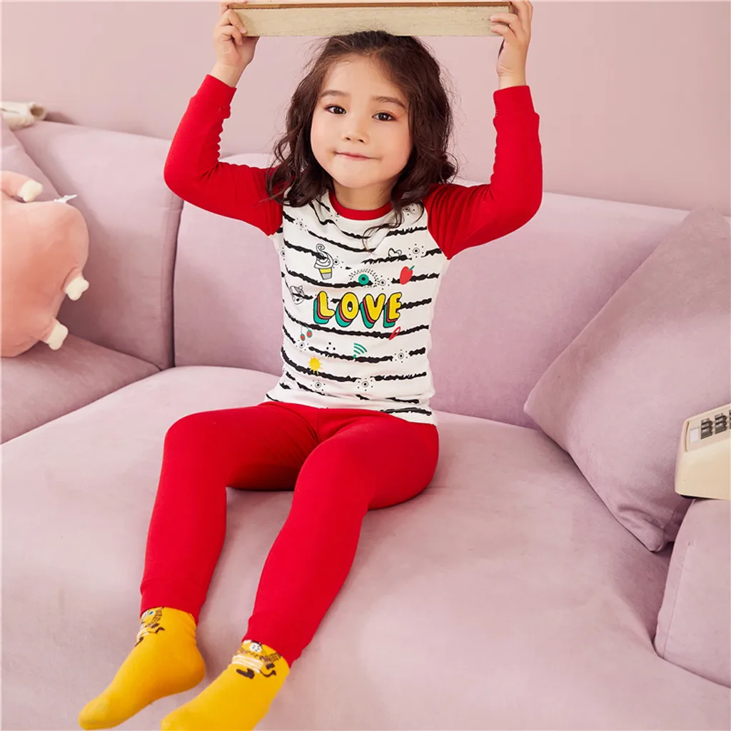 New Kids Pajamas set Boys cartoon picture Pyjamas girls cute sleepwear Sets Children nightwear family pajamas for baby outfits