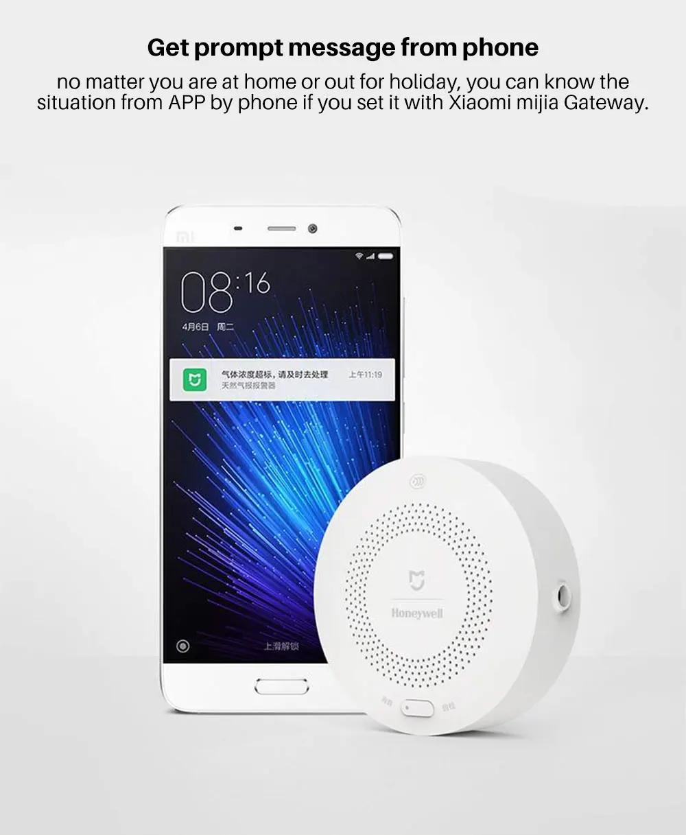 Xiaomi Mijia Honeywell пожарная сигнализация датчик дыма детектор газа работает с многофункциональным шлюзом 2 умный дом Безопасность приложение управление