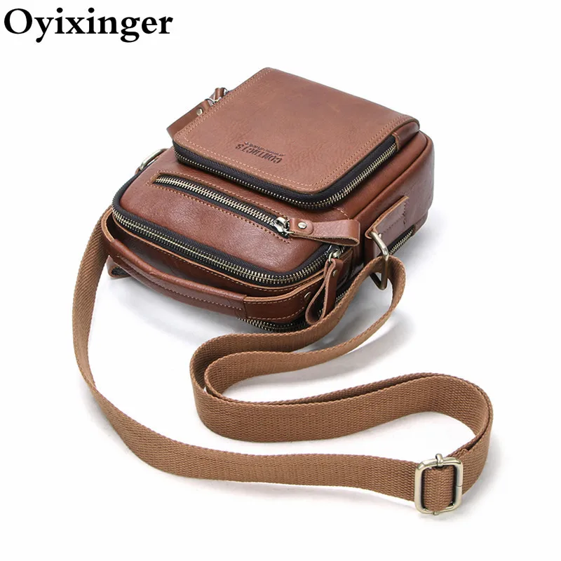 Высококачественная Мужская сумка на плечо для Ipad Mini 7,9 дюймов из натуральной кожи мужские сумки-мессенджеры мульти-карманные мини-сумки