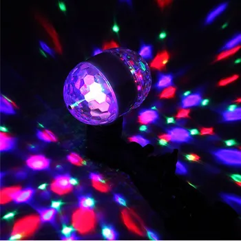 

E27 3W Colorful Auto Rotating RGB LED Bulb Stage Light Party Lamp Disco for home decoration lighting lamps CD