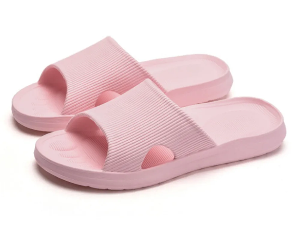 

Ladies Summer Solid Slippers Simple Comfortable Home Bathroom Slippers Light Weight Non-slip Slides Women Flip-Flops Beach Shoes