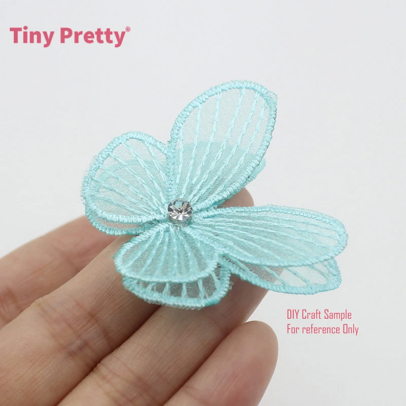 24 шт детские цветные вышитые бабочки аппликации 48 мм ткань бабочки аксессуары для DIY ювелирных изделий, Детские Банные принадлежности