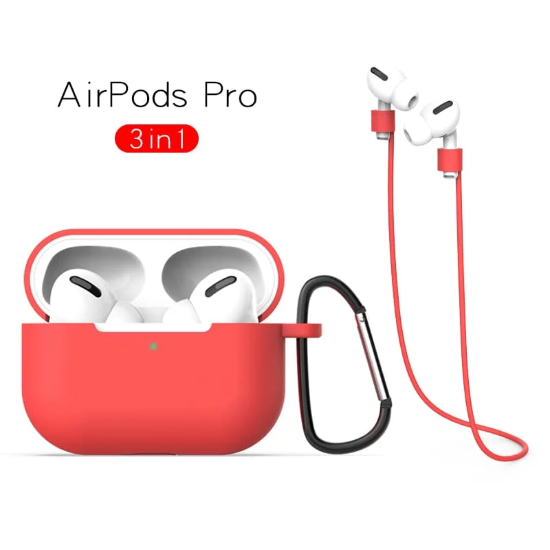 Airpods Pro Y-Red Роскошный цветной Мягкий силиконовый чехол для Airpods Pro, защитный чехол для наушников, противоскользящий чехол для Apple AirPods Pro EarPods, противоударный, Новинка - Цвет: Airpods Pro Y-Red