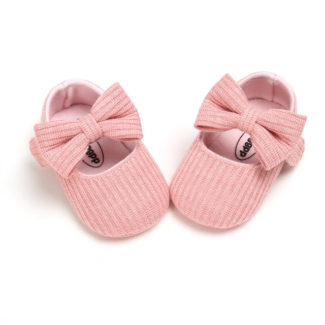 Spring And Autumn 0-1 Year Old Woolen Bow Baby Princess Shoes Toddler Baby Newborn Shoes Girl 6To 12 Month Infant Little Girls see chart