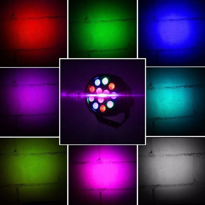 Par огни для сценического освещения 12 Вт 12 светодиодов RGB DJ Вечерние огни для дискотеки DMX512 управление для церкви свадьба Сценическое