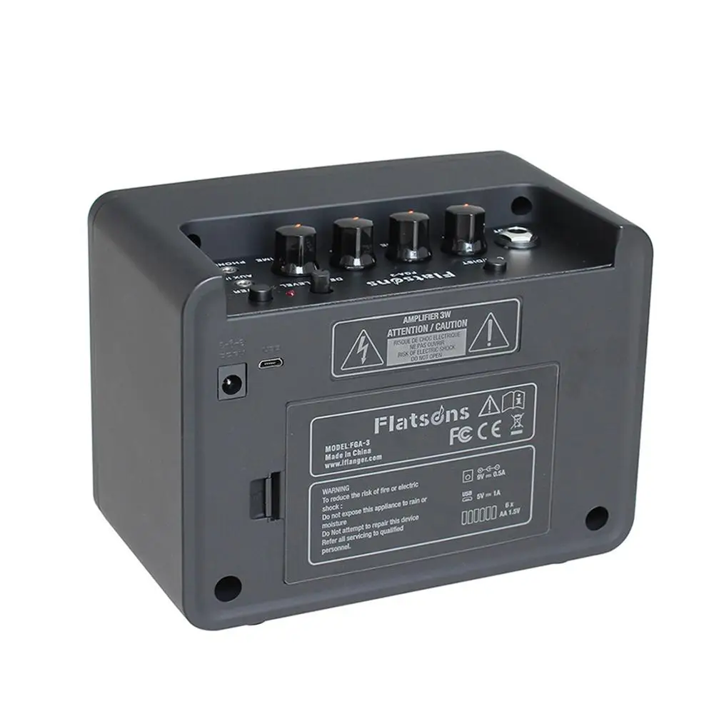 FGA-3 гитарный мини-усилитель 6* AA батареи USB питание Портативная колонка с усилителем для акустической/электрогитары укулеле