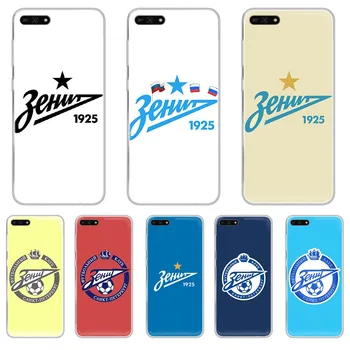 Перейти на Алиэкспресс и купить Футбольный FC Zenit логотип ТПУ Корпус Etui Прозрачный чехол для телефона HUAWEI honor mate 7A 8S 8X 9 9X 10 20 30 pro lite