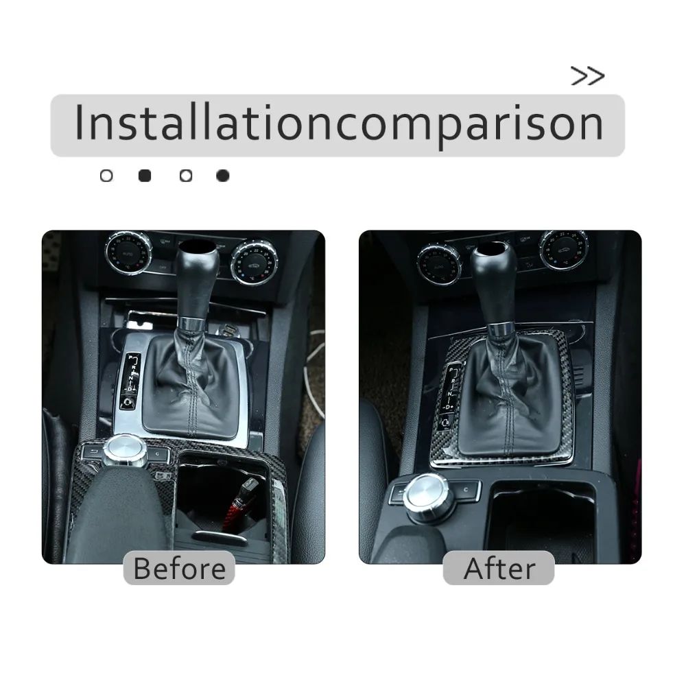 Настоящее углеродное волокно для Mercedes Benz C Class W204 2007-2013, автомобильная внутренняя панель переключения передач, рамка наклейки для левостороннего привода