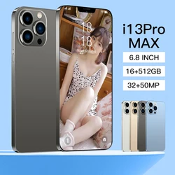 Global Version I13 Pro Max Celular 5G Unlock Dual Sim 6800mAh 16GB 512GB 6.8 Inch Smartphone 10 Core Android 11 Cellphone Phone
