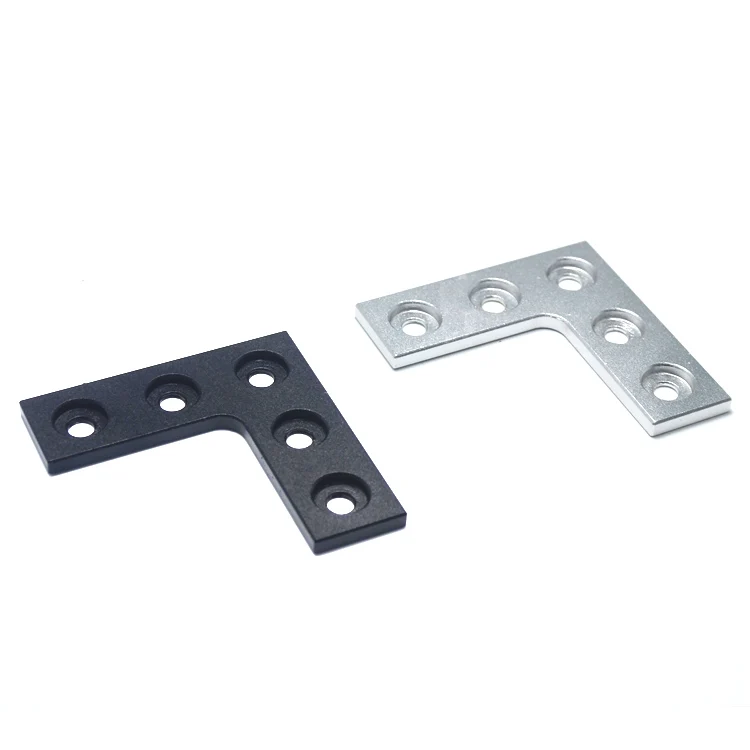 GIULY Black / Silver Anodized 5 Hole L Joining Plate for V-slot Aluminum Profile