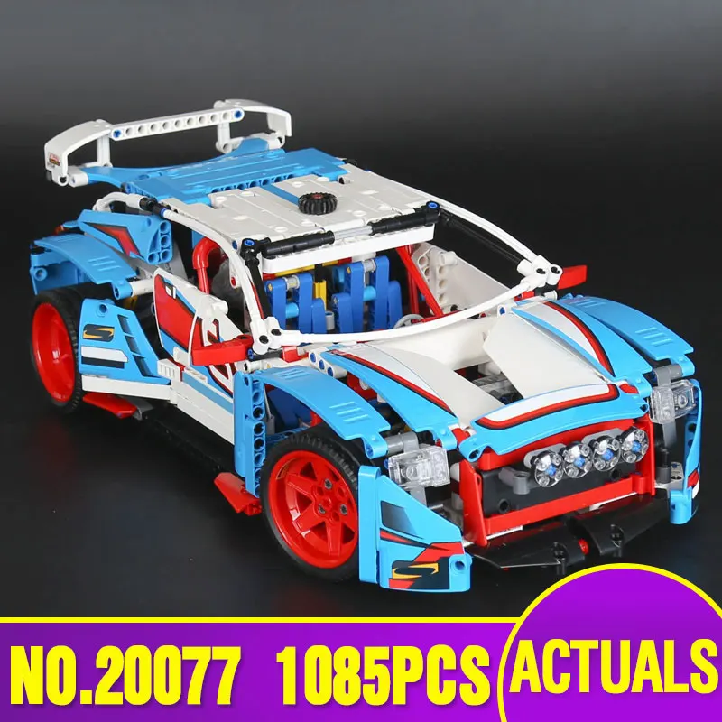 20077 1085 шт. серия Technic Car совместима с 42077 ралли автомобиль набор строительных блоков кирпичи развивающие детские автомобильные игрушки подарки